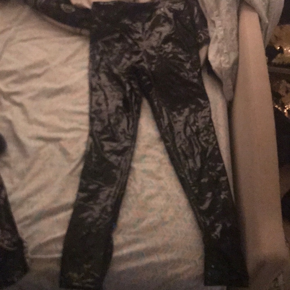 Black latex pants